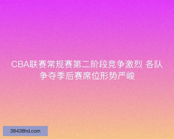CBA联赛常规赛第二阶段竞争激烈 各队争夺季后赛席位形势严峻