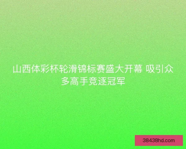山西体彩杯轮滑锦标赛盛大开幕 吸引众多高手竞逐冠军