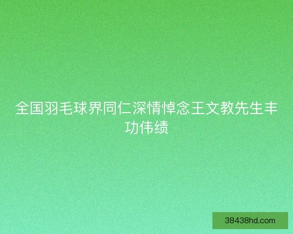 全国羽毛球界同仁深情悼念王文教先生丰功伟绩