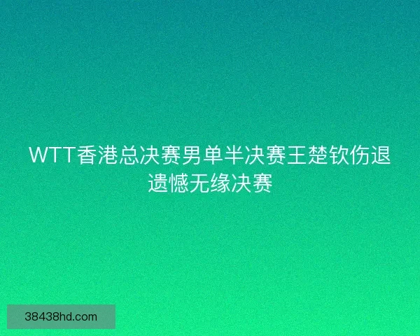 WTT香港总决赛男单半决赛王楚钦伤退遗憾无缘决赛